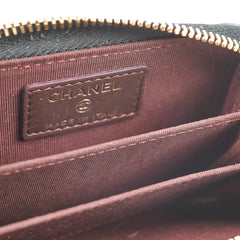 Chanel Zipper Cardholder Lambskin Black 22 Series