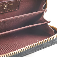 Chanel Zipper Cardholder Lambskin Black 22 Series