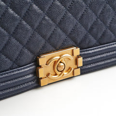 Chanel Caviar Old Medium Boy Navy 25 Series
