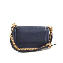 Chanel Caviar Old Medium Boy Navy 25 Series