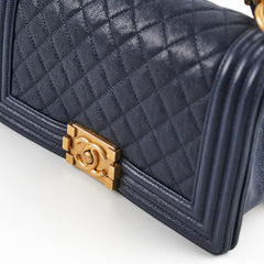 Chanel Caviar Old Medium Boy Navy 25 Series