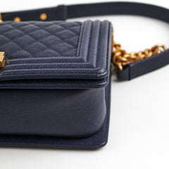 Chanel Caviar Old Medium Boy Navy 25 Series