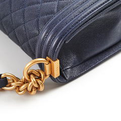 Chanel Caviar Old Medium Boy Navy 25 Series