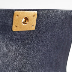 Chanel Caviar Old Medium Boy Navy 25 Series