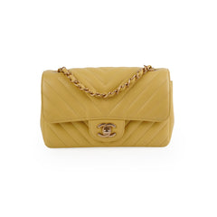Chanel Mini Rectangular Chevron Yellow