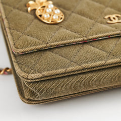 Chanel Wallet On Chain WOC Khaki Denim