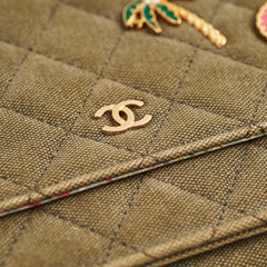 Chanel Wallet On Chain WOC Khaki Denim