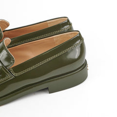 Chanel Patent Loafers Green Size 41