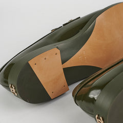 Chanel Patent Loafers Green Size 41