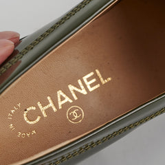 Chanel Patent Loafers Green Size 41
