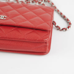Chanel WOC Wallet On Chain Caviar Red
