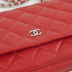 Chanel WOC Wallet On Chain Caviar Red