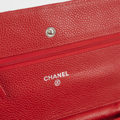 Chanel WOC Wallet On Chain Caviar Red