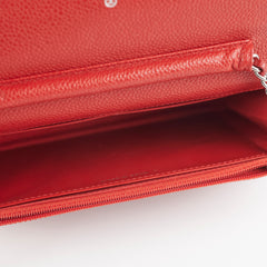 Chanel WOC Wallet On Chain Caviar Red
