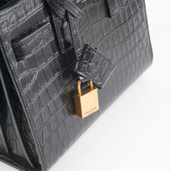 Saint Laurent Sac De Jour Nano Croc Embossed Black