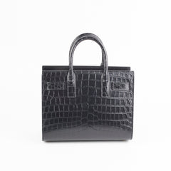Saint Laurent Sac De Jour Nano Croc Embossed Black
