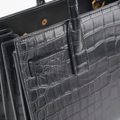 Saint Laurent Sac De Jour Nano Croc Embossed Black