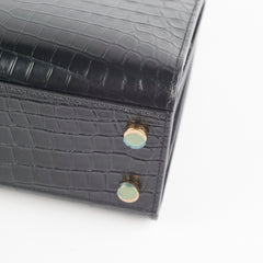 Saint Laurent Sac De Jour Nano Croc Embossed Black