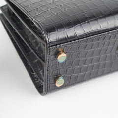 Saint Laurent Sac De Jour Nano Croc Embossed Black