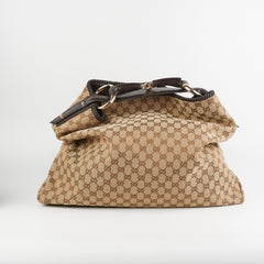 Gucci Large Monogram Canvas Hobo Bag