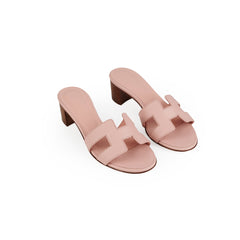 Hermes Oasis Rose Pale Sandals Size 34