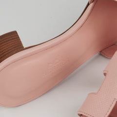 Hermes Oasis Rose Pale Sandals Size 34