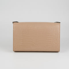 Saint Laurent Medium Kate Croc Beige Tassel Wallet On Chain WOC