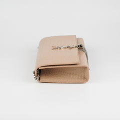 Saint Laurent Medium Kate Croc Beige Tassel Wallet On Chain WOC