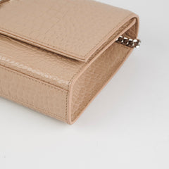 Saint Laurent Medium Kate Croc Beige Tassel Wallet On Chain WOC