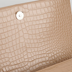 Saint Laurent Medium Kate Croc Beige Tassel Wallet On Chain WOC
