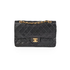 Chanel Vintage Classic Flap Medium Black Lambskin