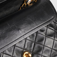 Chanel Vintage Classic Flap Medium Black Lambskin