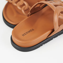 Hermes Extra Gold Sandals Size 34
