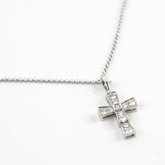 Bvlgari Serpenti White Gold Cross Necklace with Diamonds