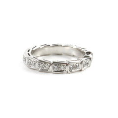 Bvlgari Serpenti Viper Ring  White Gold with Diamonds - Size 51