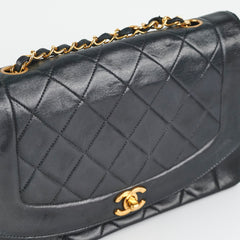 Chanel Diana Lambskin Black Medium