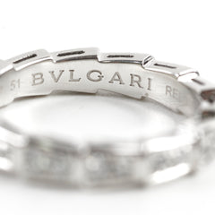 Bvlgari Serpenti Viper Ring  White Gold with Diamonds - Size 51