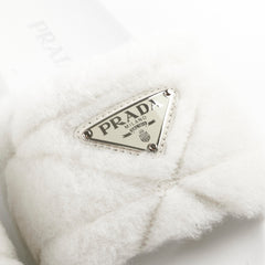 Prada Fur Slides White