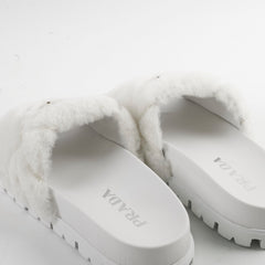 Prada Fur Slides White