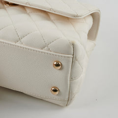 Chanel Small Coco Handle Caviar White GHW