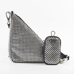Prada Triangle Crossbody Bag with Crystals