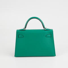 Hermes Mini Kelly Epsom Vert Jade/ Bleu Paradis - U Stamp