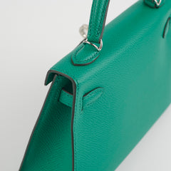Hermes Mini Kelly Epsom Vert Jade/ Bleu Paradis - U Stamp
