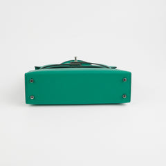 Hermes Mini Kelly Epsom Vert Jade/ Bleu Paradis - U Stamp