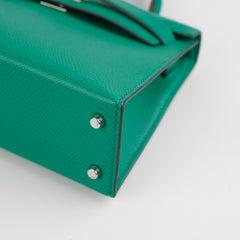 Hermes Mini Kelly Epsom Vert Jade/ Bleu Paradis - U Stamp