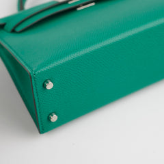 Hermes Mini Kelly Epsom Vert Jade/ Bleu Paradis - U Stamp
