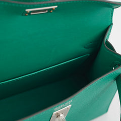 Hermes Mini Kelly Epsom Vert Jade/ Bleu Paradis - U Stamp