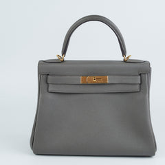 Hermes Kelly 28 Togo Gris Etain - Z Stamp
