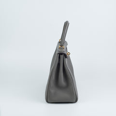Hermes Kelly 28 Togo Gris Etain - Z Stamp