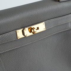 Hermes Kelly 28 Togo Gris Etain - Z Stamp
